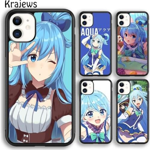 Krajews Anime Konosuba Aqua soft Phone Case Cover For iPhone 5s SE 2020 6s 7 8 plus X XS XR 11 12 mini pro max coque Shell