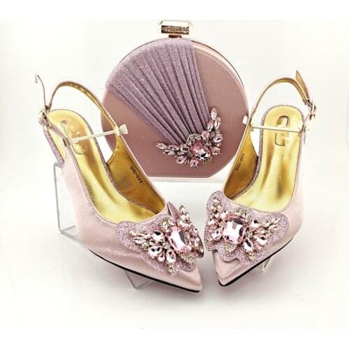 Doershow Italian Shoes And Bag Sets For Evening Party With Stones Italian Leather Handbags Match Bags! HYD1-26