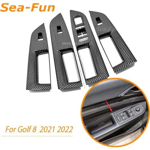 For Volkswagen VW Golf 8 MK8 R 2021 2022 Door Armrest Panel Handle Sticker Window Lift Switch Button Trim Cover Car Accessories