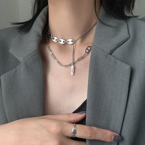 S925 Sterling Silver Necklace for Women Simple and Luxurious Necklace with Pig Nose Jewelry Wholesale
