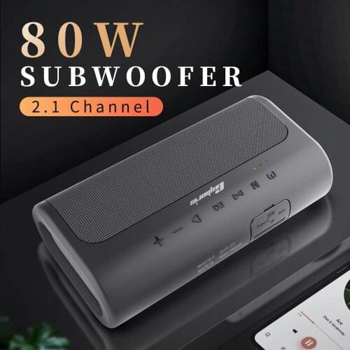 80W Portable Subwoofer Wireless High Power Bluetooth Speaker Outdoor Waterproof Speaker Home Theater System Speaker Audio Center