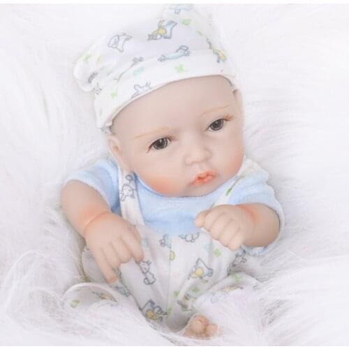 Lifelike 10 Inch Preemie Bebe Reborn Doll Full Silicone Body Little Bebe Doll Painted Hair Princess Toy For Kid Christmas Gifts