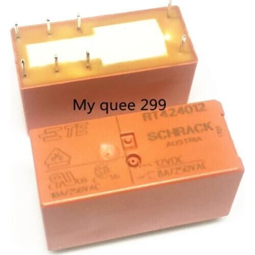 10PCS/lot Power relays RT424005 RT424012 RT424024 5V 12V 24V 8A 8PIN Two sets of conversions