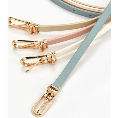 Women Candy Color Waist Strap Thin Belt Pants Jean Waist Belt Alloy Pin Buckle Waistbands Pu Leather Adjustable Belts For Dress