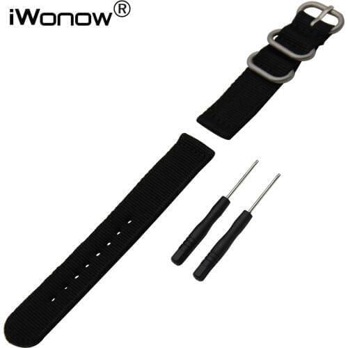 Genuine Nylon Watchband +Tool for Garmin Fenix 5S / 5 / Epix / Vivoactive HR Watch Band Zulu Strap Wrist Bracelet Black Colorful