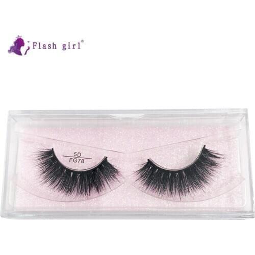 Flash Girl Own Brand Eyelashes FG78 1Pair 5D Full Strip Mink Eyelashes Extensions Luxury Mink Eyelashes Makeup Custom Packaging