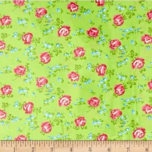 Table Cloth Small Scattered Roses on green Sugar Hill by Tanya Whelan
