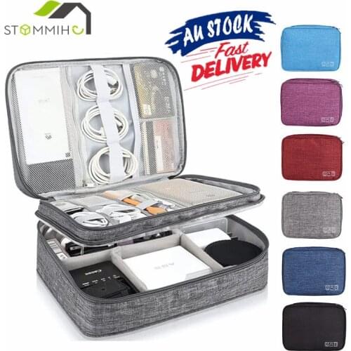 STOMMIHO Travel Storage Bag Charger Cable Electronic Digital Accessories Organizer Bag for Gadget/Mouse/iPad/Phone/Kindle