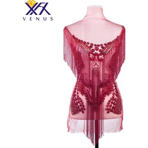 XFX VENUS 1 PIECE Beaded Rhinestones Applique jewel Bodice Beads Embroidery Rhinestone Patches Appliques Wedding Dress