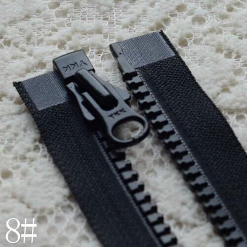 8# 50 70 75 80 100cm Resin Long YKK Zipper Black Single Open Sewing Accessories Wholesale