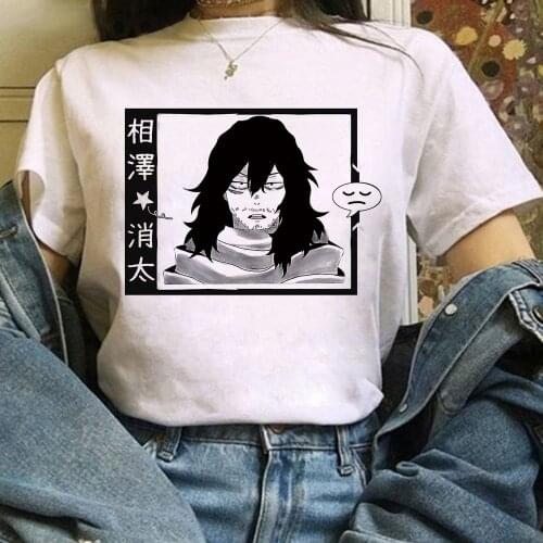My Hero Academia T Shirt Women Kawaii Bakugou Aizawa Shota Cartoon Todoroki Graphic Tees