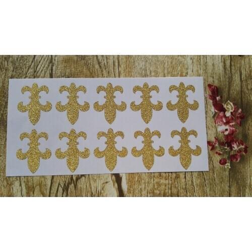 3.8x3cm Gold Glitter Sticker Seal - Fleur de Lis