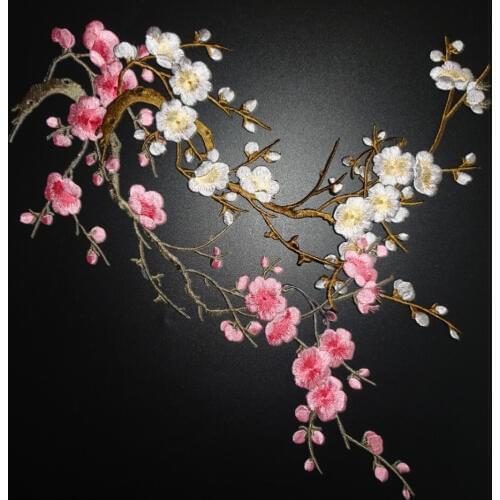 10 pcs plum blossom Embroidered patch iron on Motif Applique clothing Repair Embroidered patch