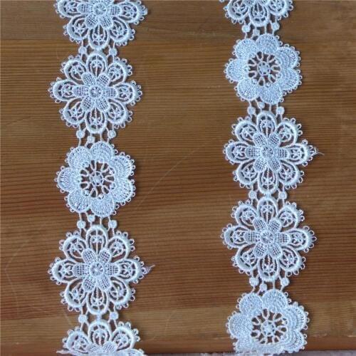 10 Yards White Cotton Floral Lace High Quality Trim Lace Ribbon Embroidered Lace For Sewing DIY Accessories 4.5CM Wide