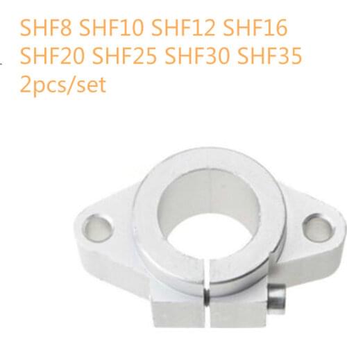2pcs SHF8 SHF10 SHF12 SHF16 Bearing Shaft Support for 8mm 10mm 12mm 16mm CNC 3D Printer Round Rod Shaft Support DIY XYZ Table