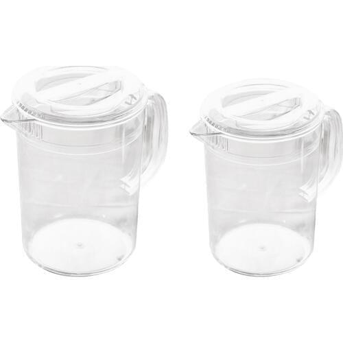 2 Pack Of Plastic Water Pitcher With Lid, Hot And Cold Water Jar For Water, Ice Tea Juice Container, 2L+1.5L