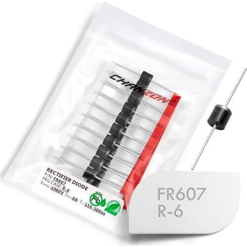20 Pcs) FR607 Fast Recovery Rectifier Diode 6A 1000V 150-500ns R-6 Axial 6 Amp 1000 Volt FR 607 Diodes