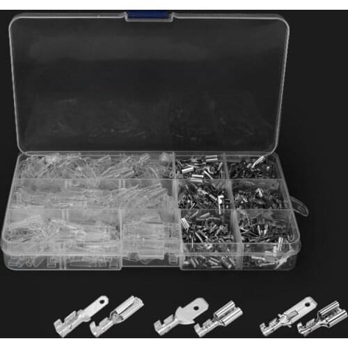 360PCS Hook Switch Inserts Terminal Sheath 6.3/4.8/2.8 Plug-in Cold Compression Terminal Wire Connector