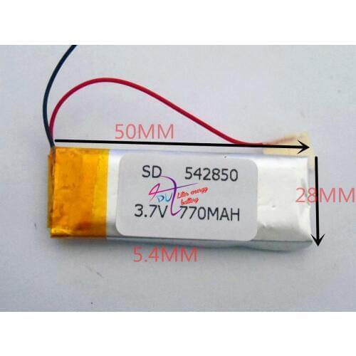 Tablet battery 3.7V,770mAH,[542850] PLIB; polymer lithium ion / Li-ion battery for dvr,GPS,mp3,mp4,cell phone