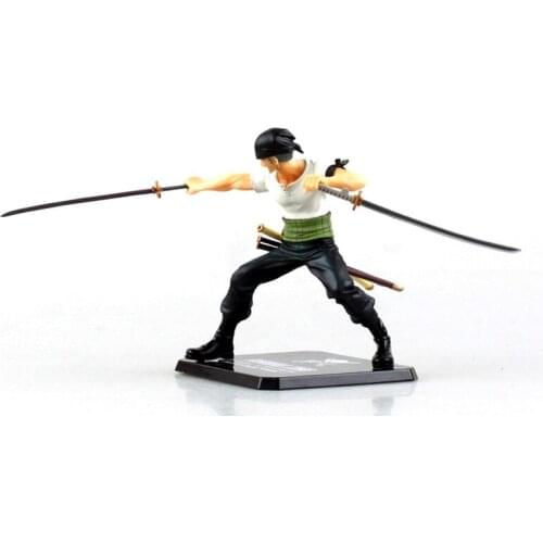 Anime One Piece Roronoa Zoro New World Three Knife 12cm Wood Action Figure Model Collection Toy Desktop Decoration