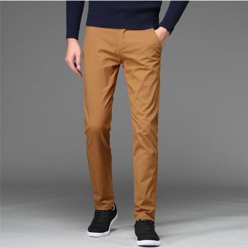 Mens Pants High Quality Cotton Casual Pants Stretch Male Trousers Man Long Straight 4 Color Plus Size 42 44 46 Pant Suit,CY-7103