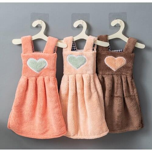 Drying Quick Hand Towel Lovely Dress Super Absorbent Microfiber Fabric Coral Velvet Bathroom Kitchen Hanger Towels