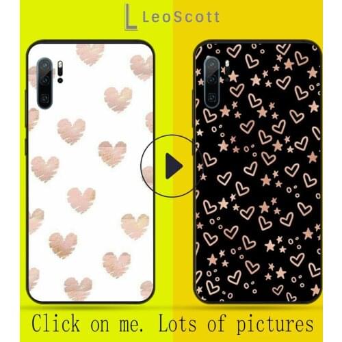Gold Rose Love heart CUTE cartoon Phone Case For Huawei honor Mate P 9 10 20 30 40 Pro 10i 7 8 a x Lite nova 5t Cover Funda