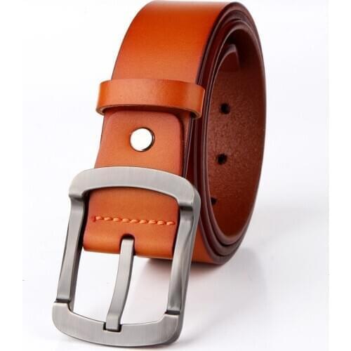 GOURS Mens Genuine Leather Belts High Quality Pin Buckle Jeans Belt Cowskin Casual Belts Business Belt Cowboy Waistband GPDM017