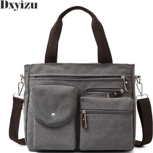 Handbags Canvas Shoulder Crossbody Messenger Bags Solid High Capacity Unisex Casual Travel Multifunction Back Pack