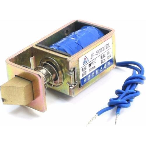 JF-0837DL DC 6V 10mm 15N Open Frame Door Lock Magnet Solenoid Electromagnet