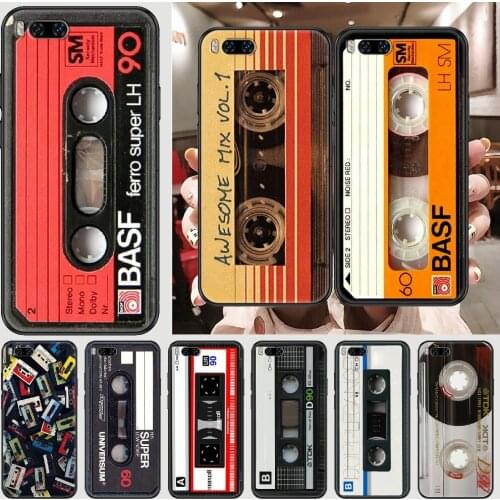 Classical Old Cassette Phone case For Xiaomi Mi Max Note 3 A2 A3 8 9 9T 10 Lite Pro Ultra black luxury cell cover 3D bumper