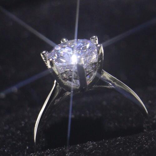 Size 5-11 New Arrival Solitaire Stunning Luxury Jewelry Round Shape 925 Sterling Silver 5A Zirconia CZ Enternity Cute Band Ring