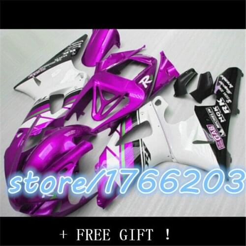 Body For YZFR1 98 99 Pink white R1 YZF 1000 YZF-R1 YZF1000 98-99 YZF R1 1998 1999 Glossy pink Fairing Kit BBF