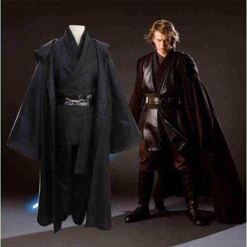 Star Wars Cosplay Costume Anakin Skywalker Replica Jedi Robe Fantasia Male Halloween Cosplay Jedi Costume For Men Plus