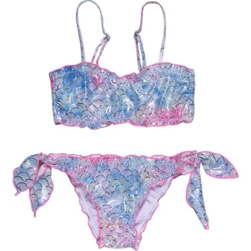 2021 Hot Sale Marmaid Kids Girl Bikini Sets For Big Girl Swimsuit With Lining Two Piece Children Swimwear Summer Beach Wear