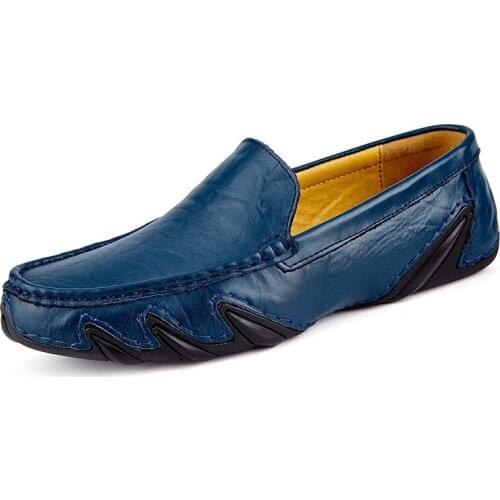 Fashion Business Dress Men Shoes 2021 Mens Loafers Moccasins Breathable Slip-on Black Driving Shoes Plus Size 38-47