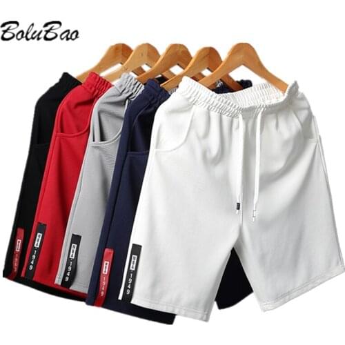 BOLUBAO 2021 Summer Mens Shorts Fashion Five-point Pants Solid Color Comfortable Beach Pants Men Clothing Sports Shorts for Men