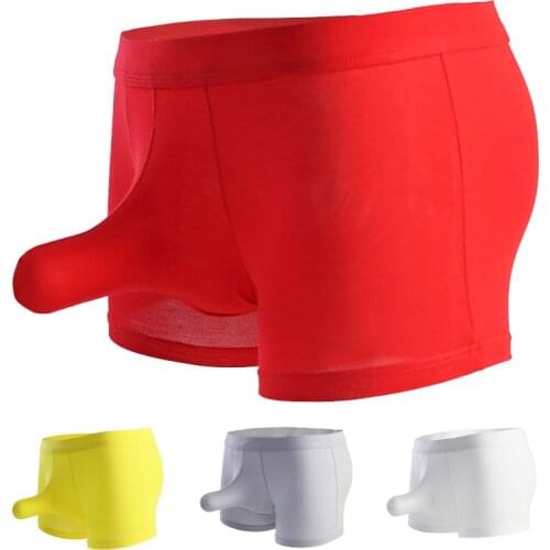 Gun and bullet separation mens underwear modal youth sexy boxer briefs elephant nose boxer scrotum support pants tide