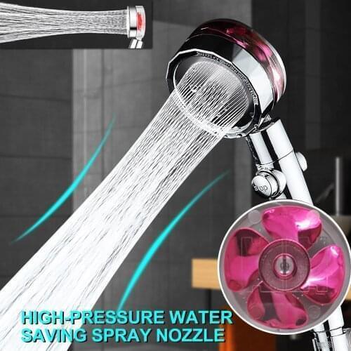 Bathroom Shower Head Water Saving Spray Nozzle Spa 360 Degrees Rotating With Small Fan Rainfall Spiral Pressurized Shower Head