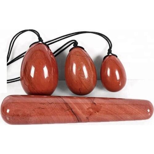 Red Jasper Yoni Egg Set New Arrivals Natural Polished Massage Tools Crystals Healing Stones For Gifts