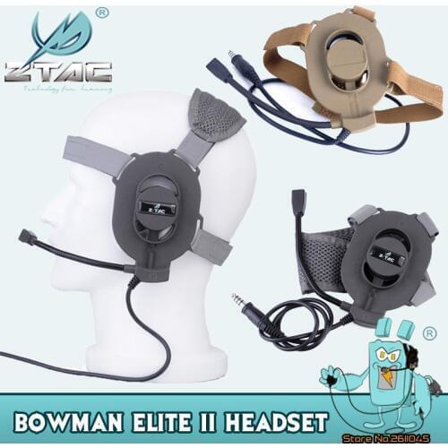 Z Tactical Heeadphones Hunting Sniper Bowman Elite II tactical headset Boom Mic For Airsoft Paitball Z027