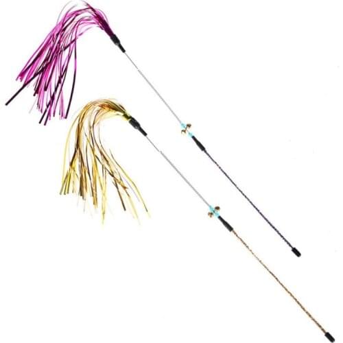 Pet Cat Interactive Toy Acrylic Squeaky Sounding Paper Stick Wand Toys Cat Teaser Catcher Toy Pet Cat Kitten Accessories