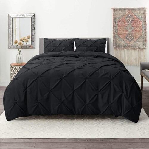 Pinch Pleated Duvet Cover Set Bedding Set Queen King Quilt Duvet Cover and Pillowcases Double Bed Set