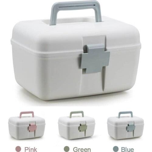 Plastic Medicine Box Storage Box First Aid Medicine Box Large Capacity Medicine Chest Portable Medical Box Health Pill Case