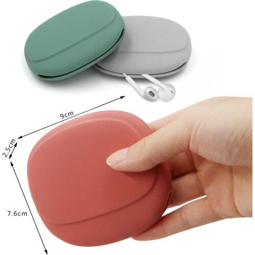 Portable Data Cable Headphone Storage Box Simple Mobile Phone Data Cable Organizing Bag Silicone Storage Box Cute coin purse