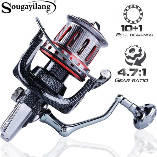 Sougayilang Fishing Reel Spinning 8000-12000 Series Graphite Body 4.7:1 Gear Ratio Spinning Wheel for Sea Fishing Carp Fishing