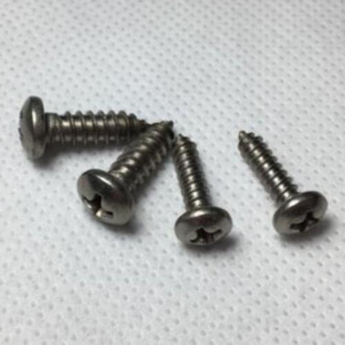 3pcs M6 thread diameter phillips half round head Self-tapping screws Smooth surface titanium GB845 bolts nail