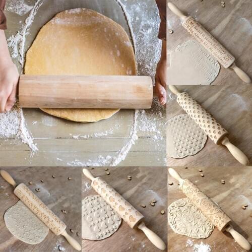 Solid Wooden Rolling Pin Kitchen Cooking Baking Tools Cookies Biscuit Fondant Cake Dough Roller Wood Stick Kitchen Tools