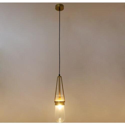 Modern minimalist water drop design blue glass single head pendant lamp light luxury restaurant decor LED E14 lighting plating