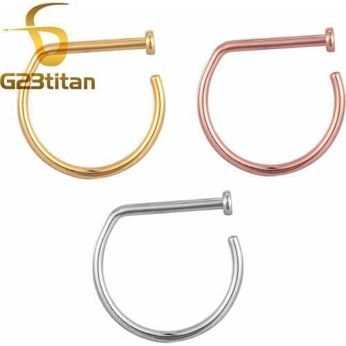 G23titan Fake Nose Piercing Ring Fashion Nose Hoop Hypoallergenic G23 Titanium Body Jewelry